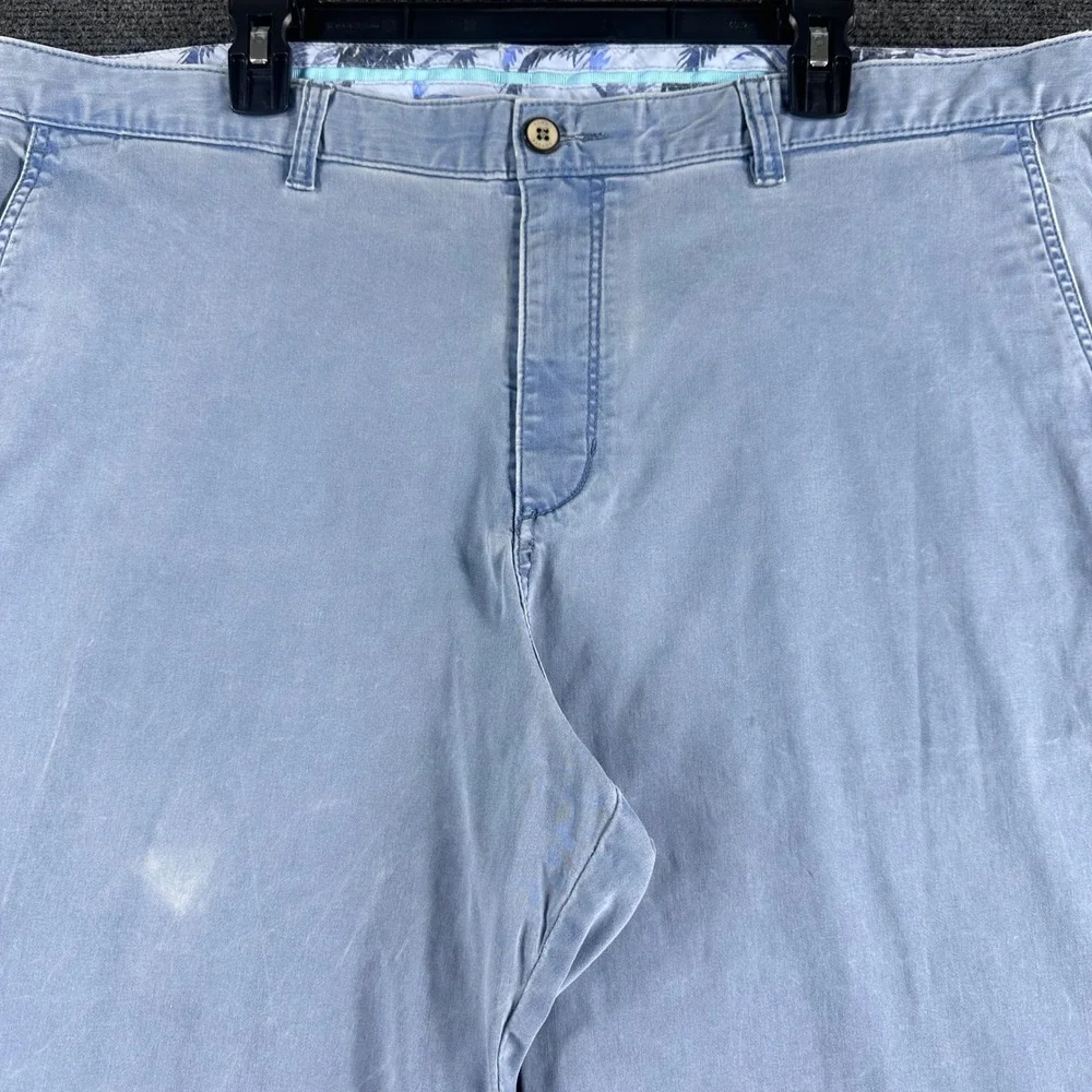 Tommy Bahama Shorts Mens 42 Blue Cotton Tencel Stretch Flat Front Casual Summer
